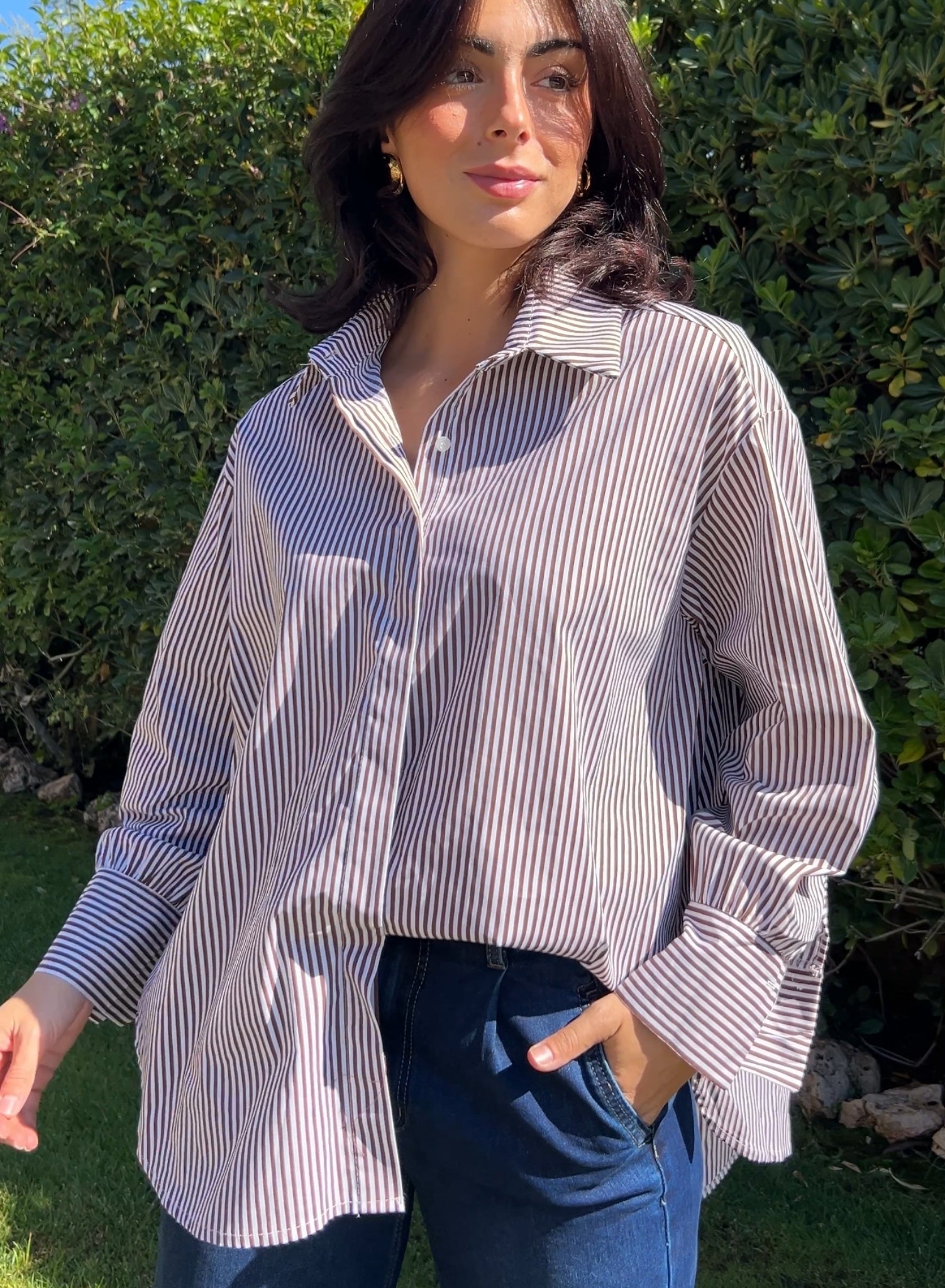 Camisa rayas choco