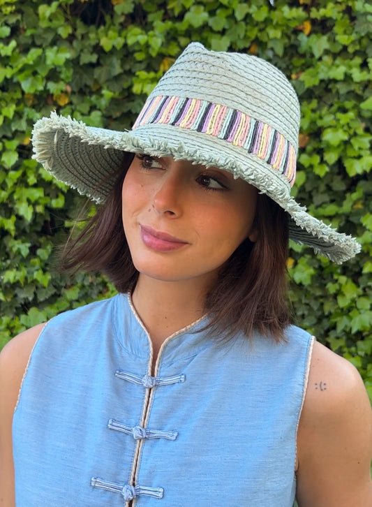 Blue colored hat