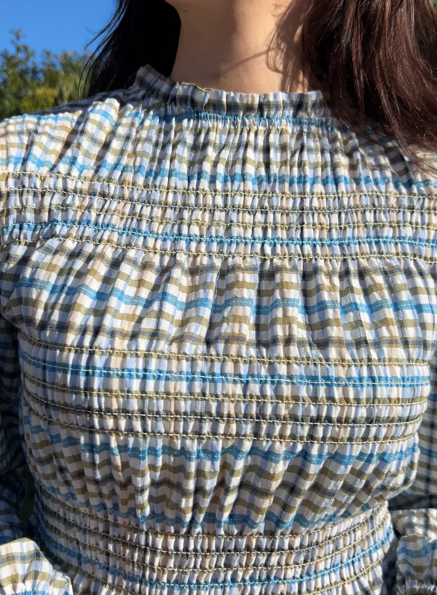 Camisa cuadros verde y azul