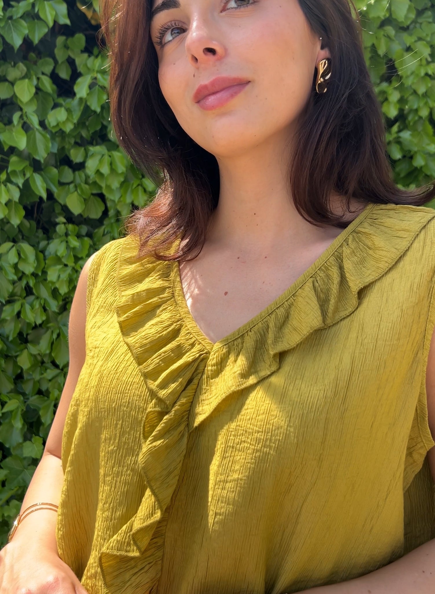 Blusa Nora Volante Pistacho
