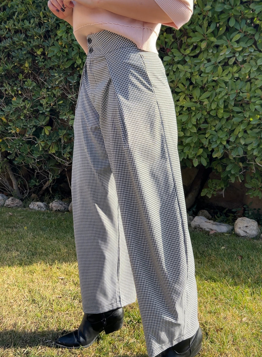 Pantalón cuadros pinzas