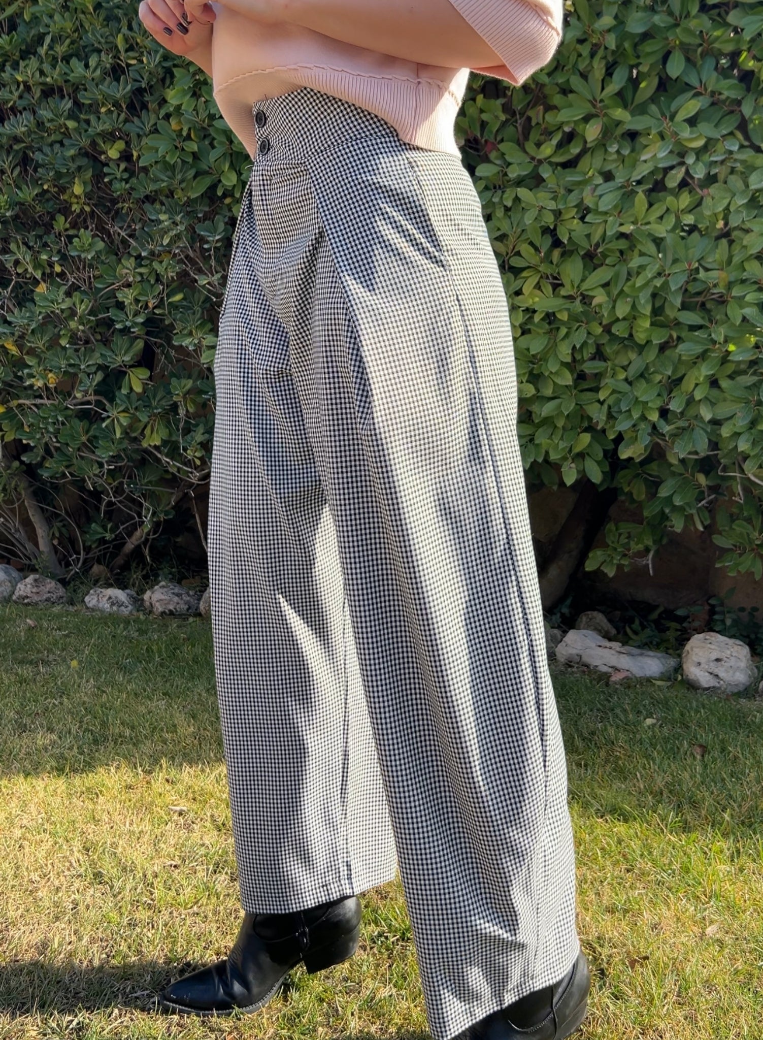 Pantalón cuadros pinzas