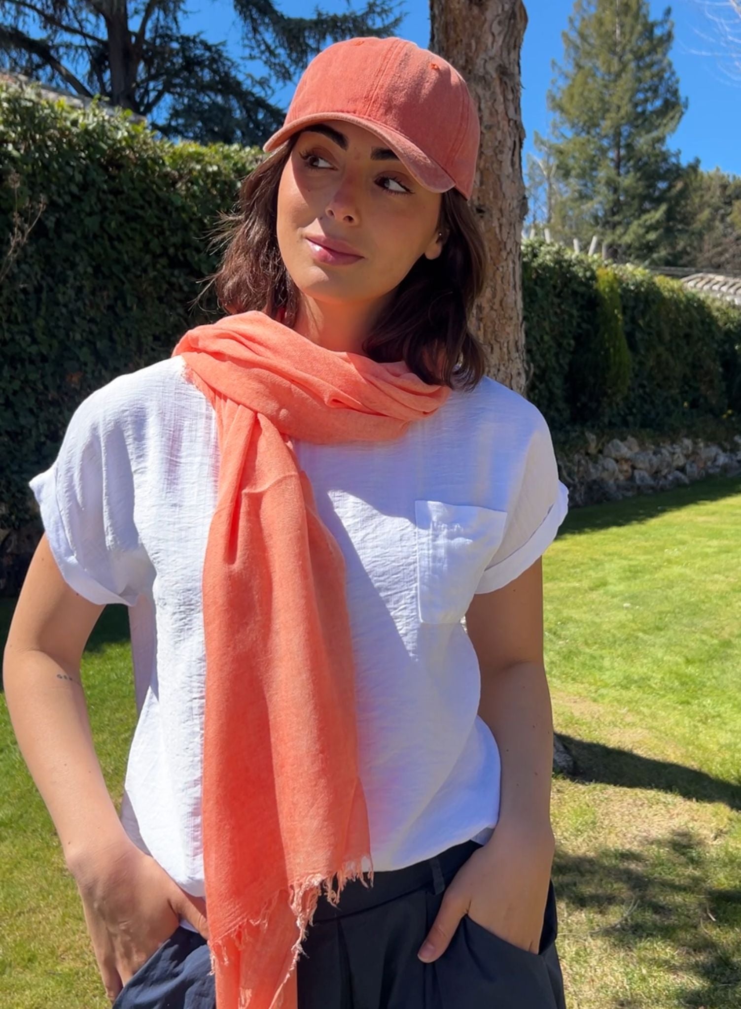 Gorra + pañuelo naranja