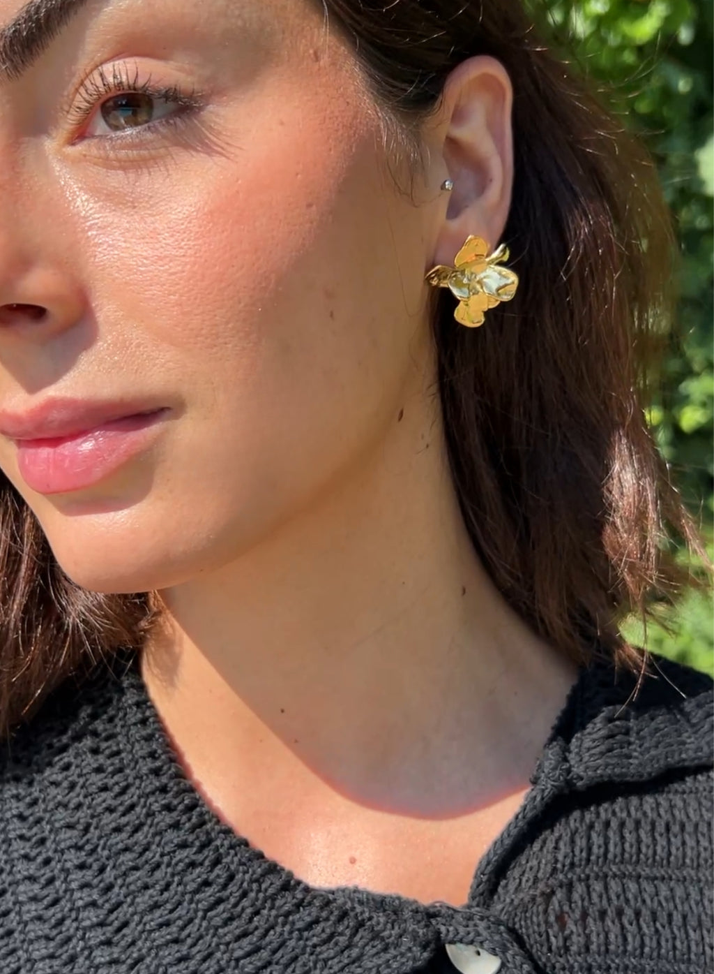 Pendiente flor (plata/oro)