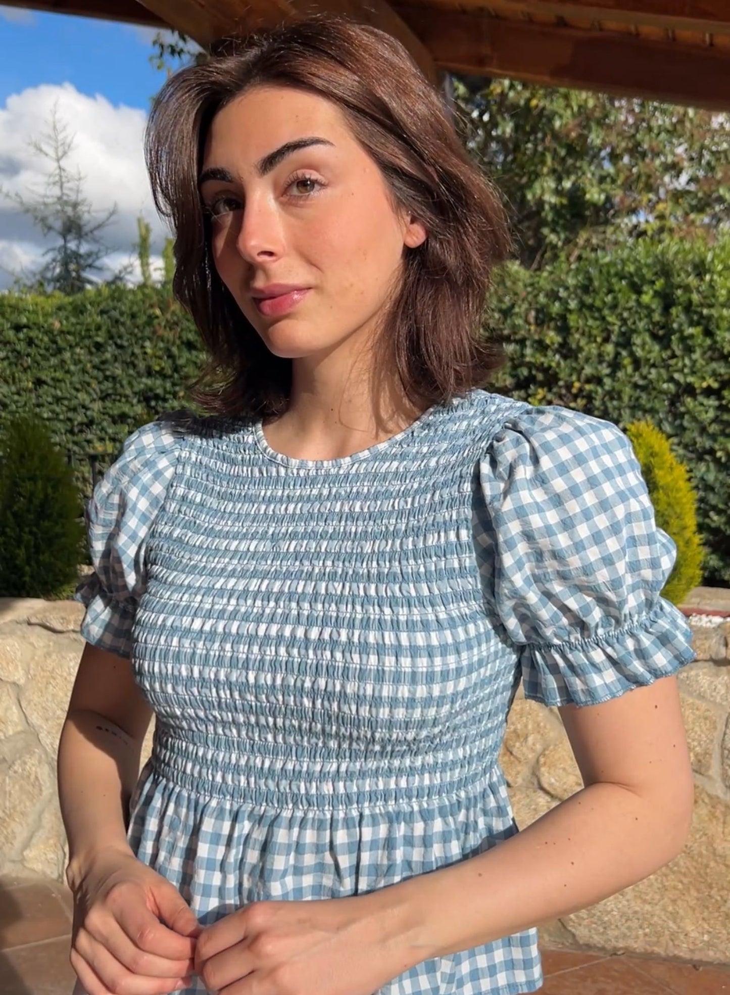 Light blue gingham shirt