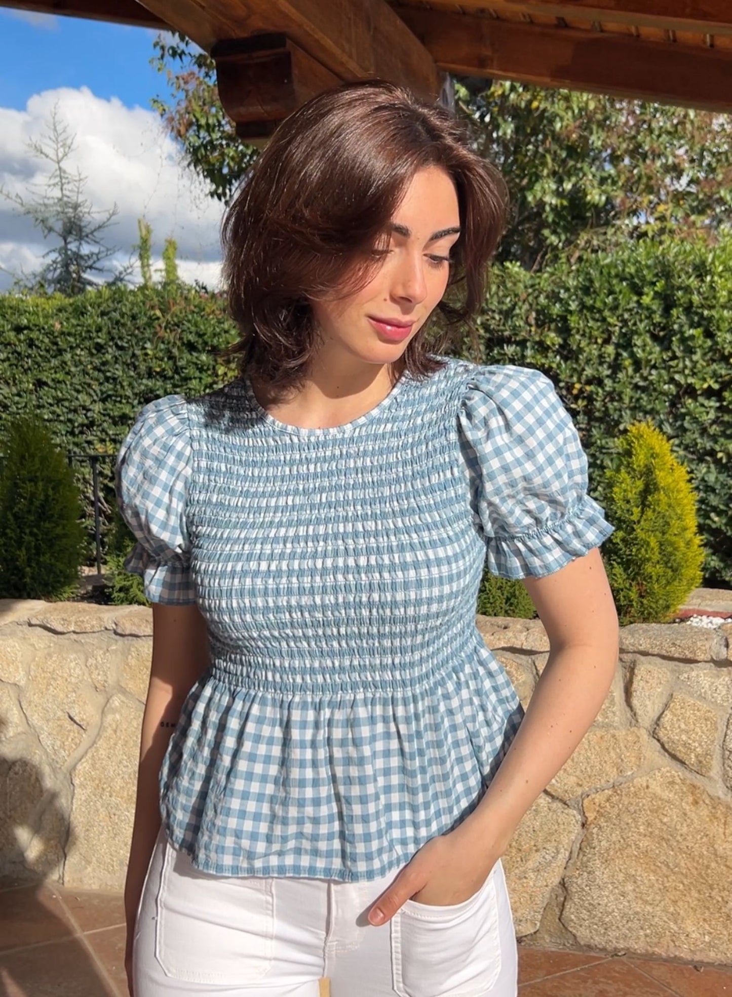 Light blue gingham shirt