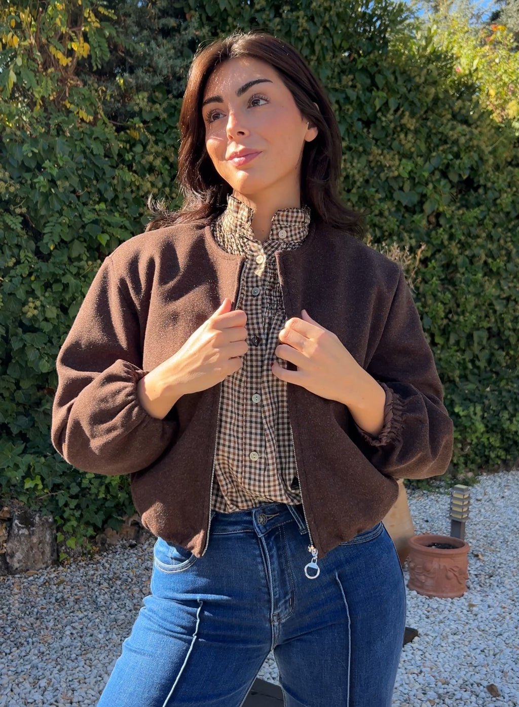 Chaqueta cremallera choco