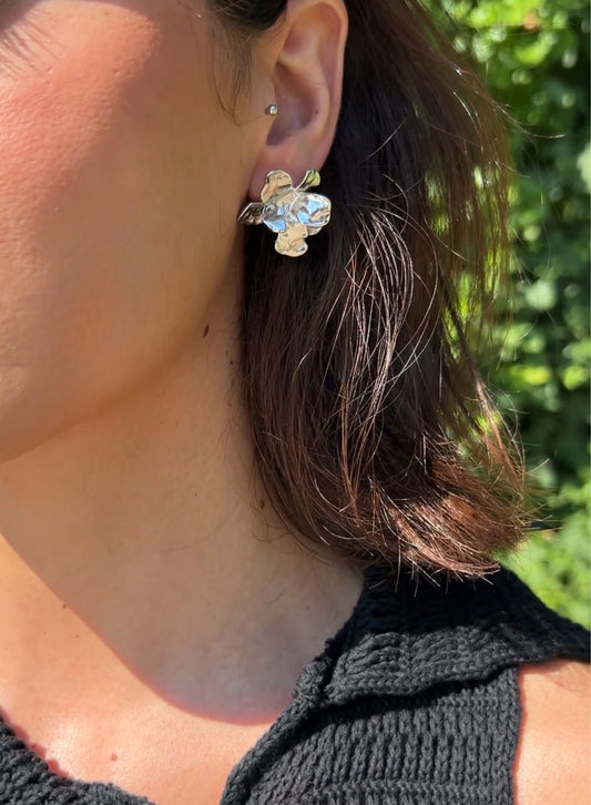 Pendiente flor (plata/oro)