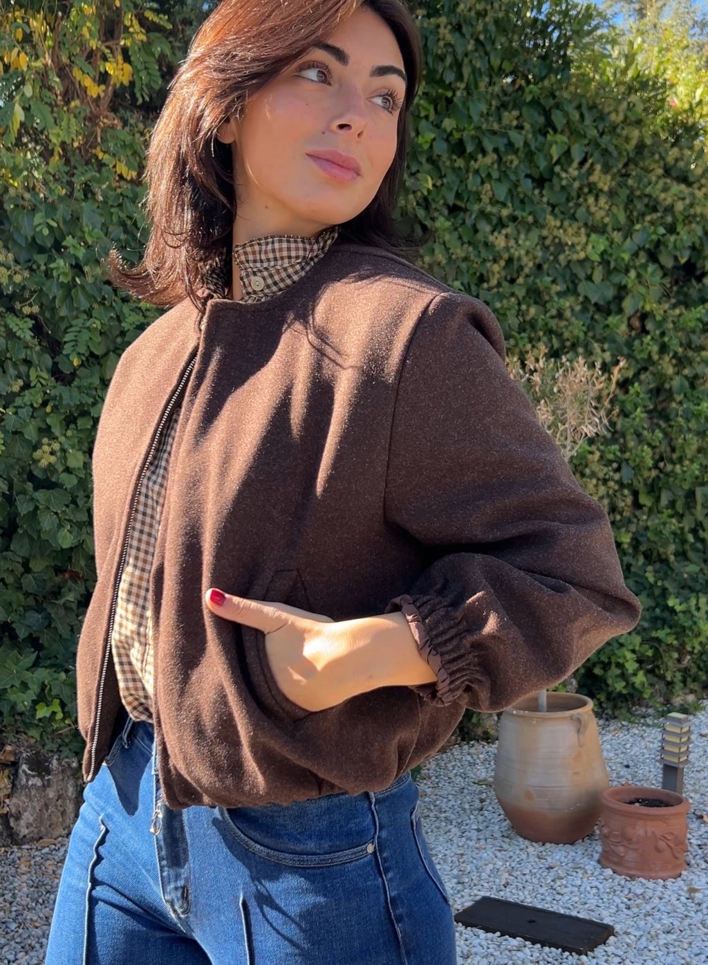 Chaqueta cremallera choco