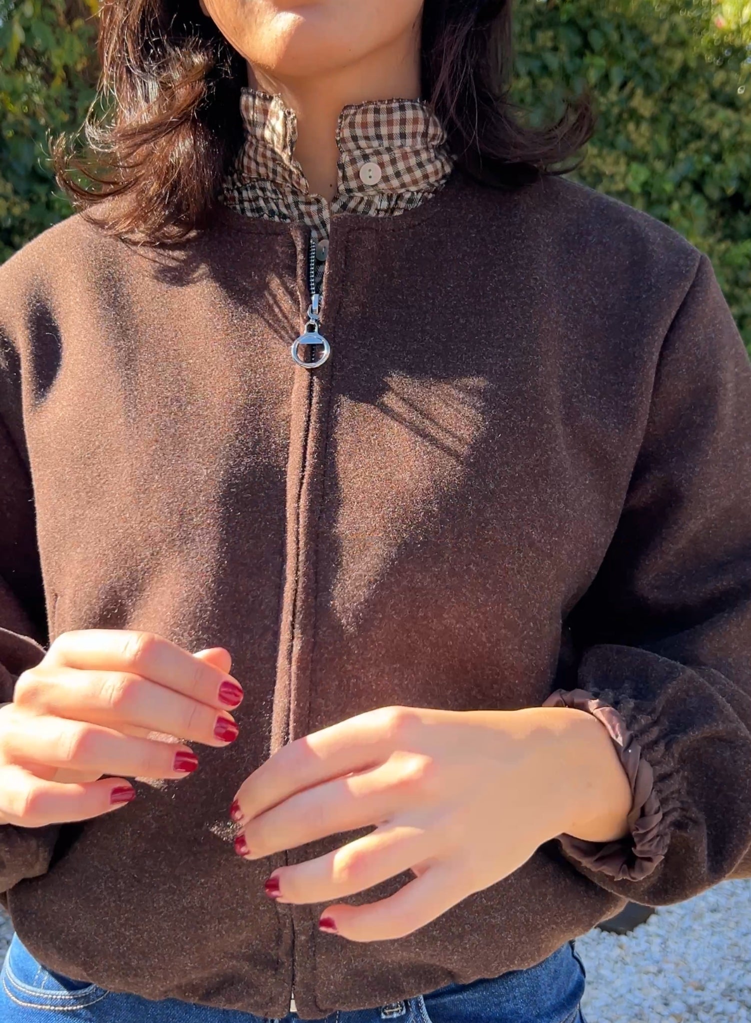 Chaqueta cremallera choco