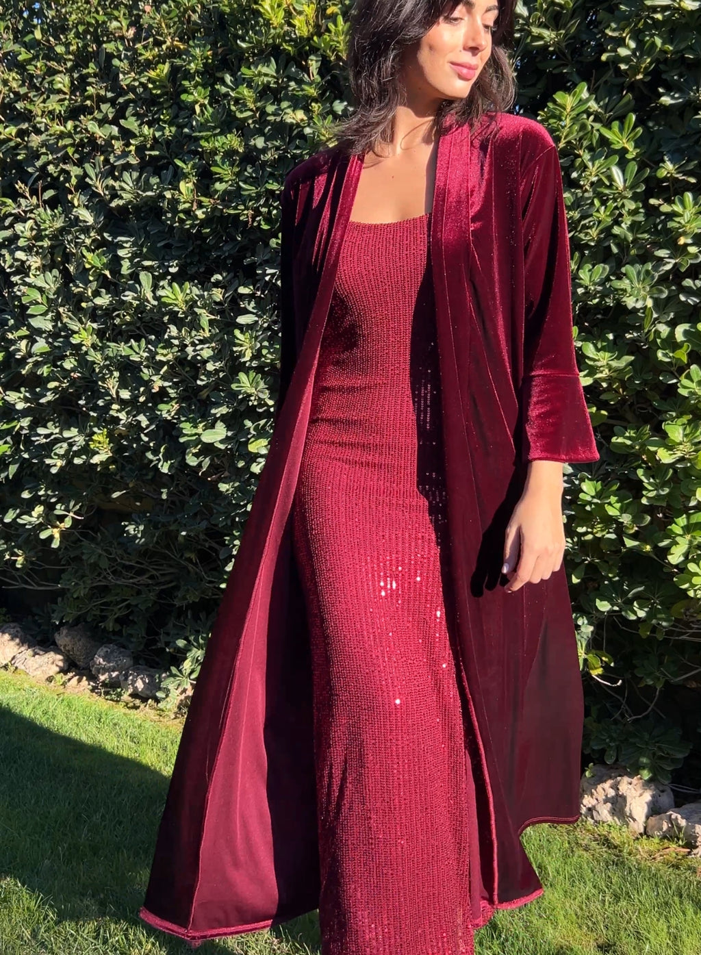 Vestido lentejuelas rojo