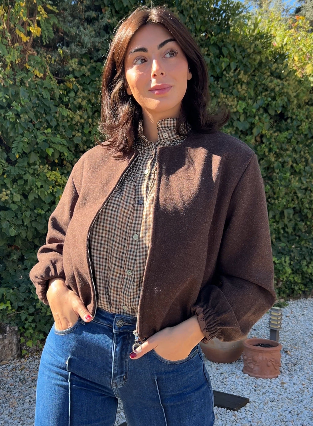 Chaqueta cremallera choco