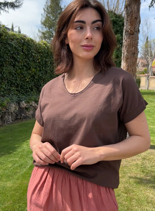 Choco fringe t-shirt 