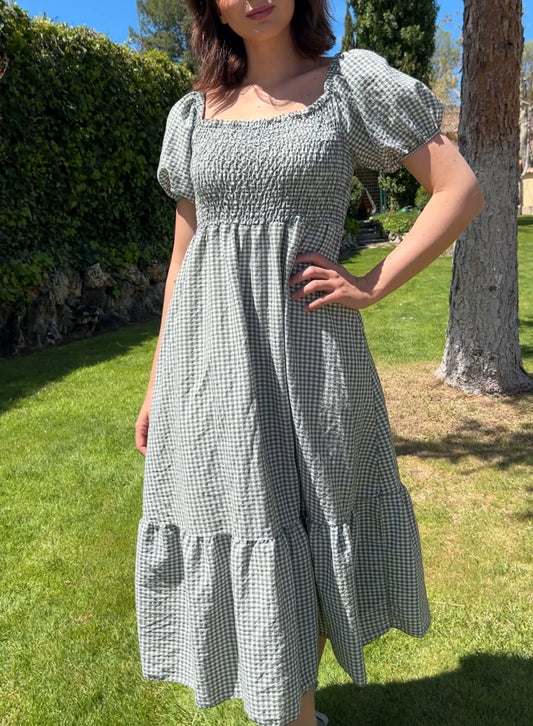 Green gingham dress 
