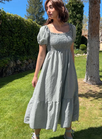 Green gingham dress 