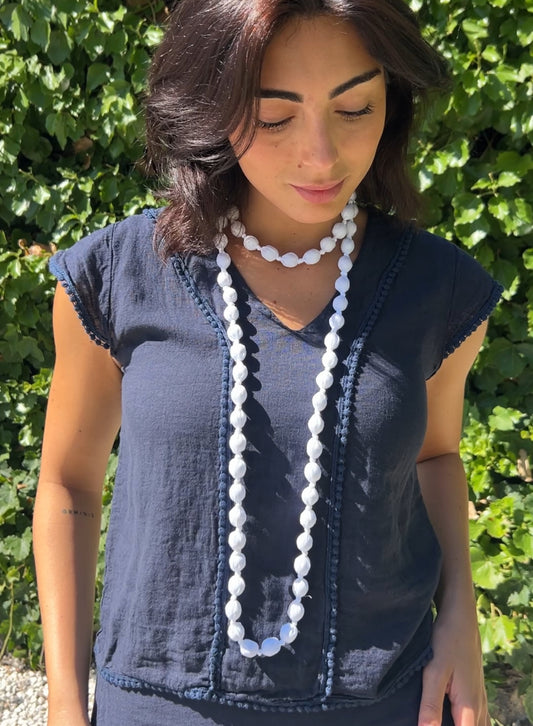 Collar seda blanco