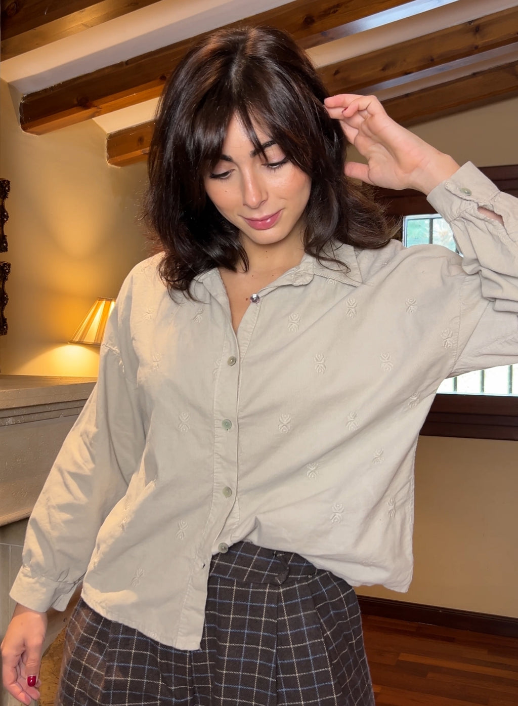 Maroon V-neck sweater