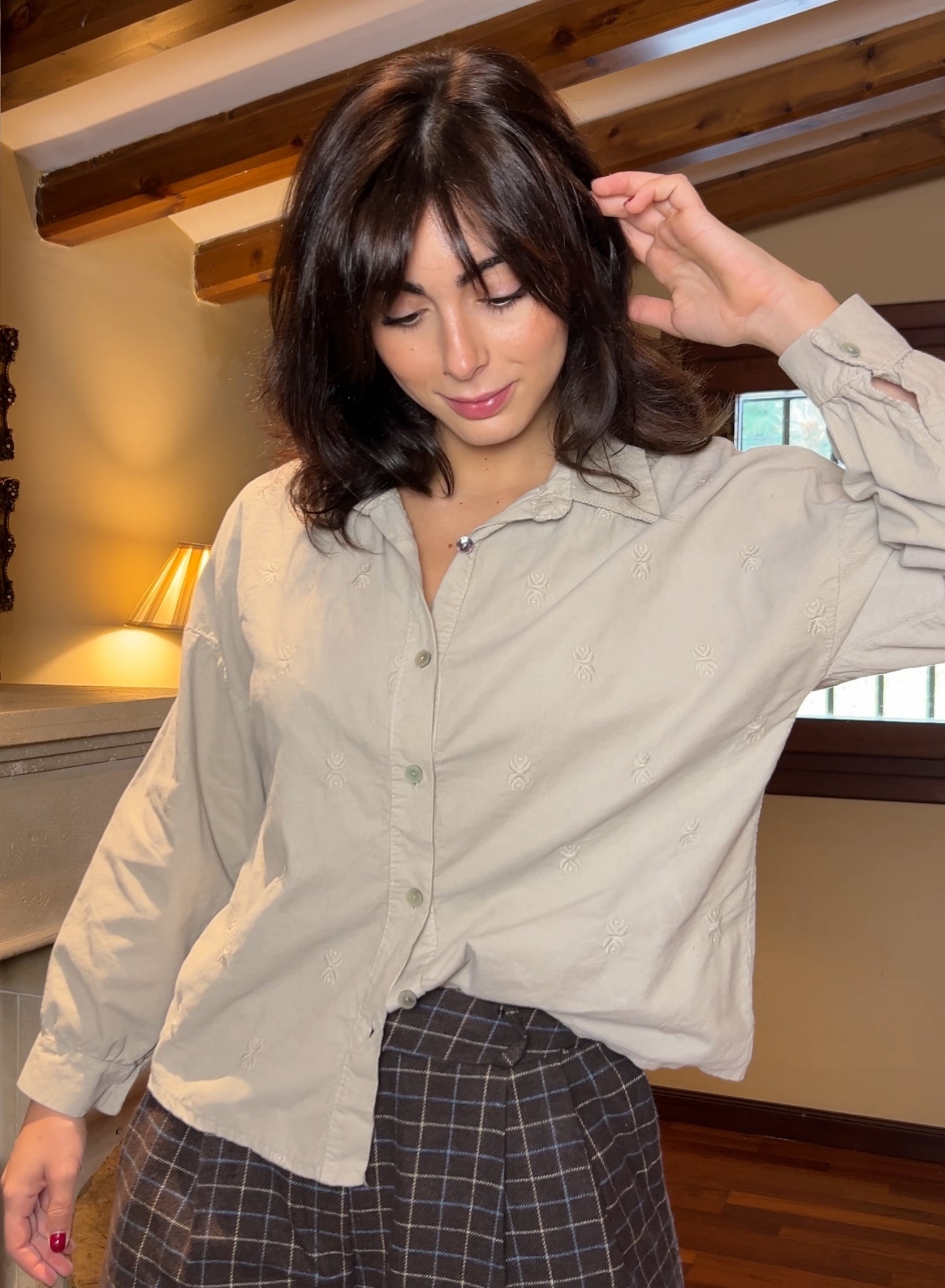 Maroon V-neck sweater