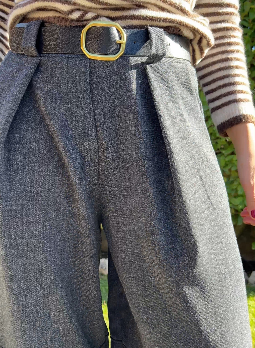 Pantalón globo gris