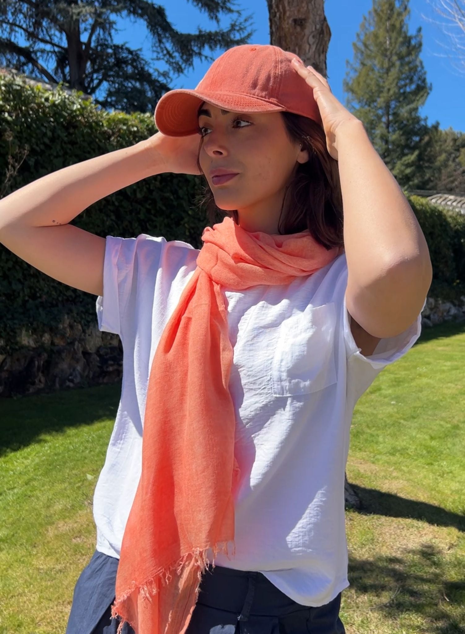 Gorra + pañuelo naranja
