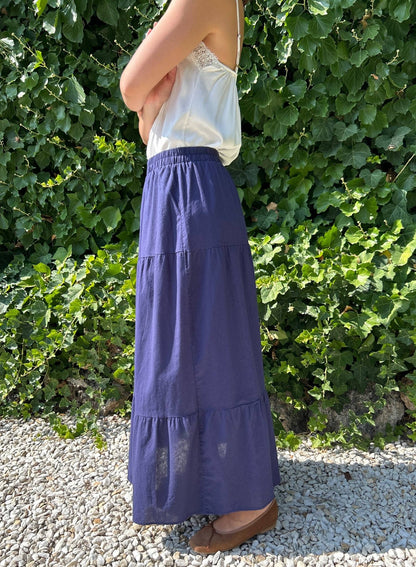 Falda larga azul