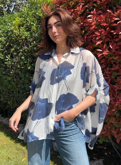 Blue floral shirt 