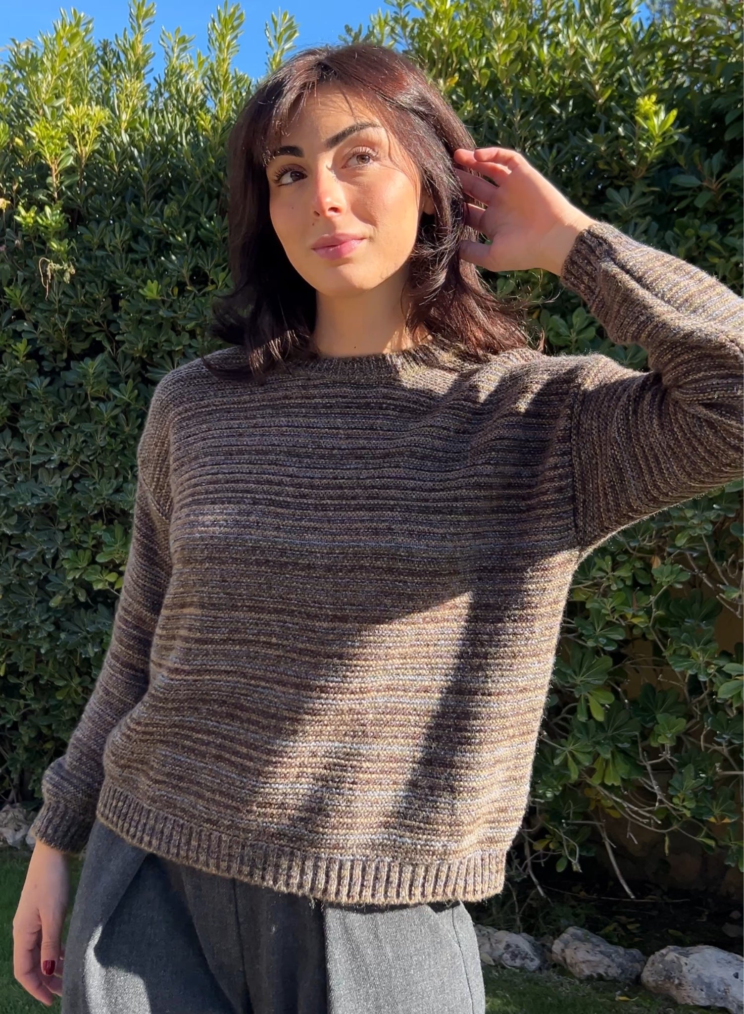 Jersey rayas gris verde