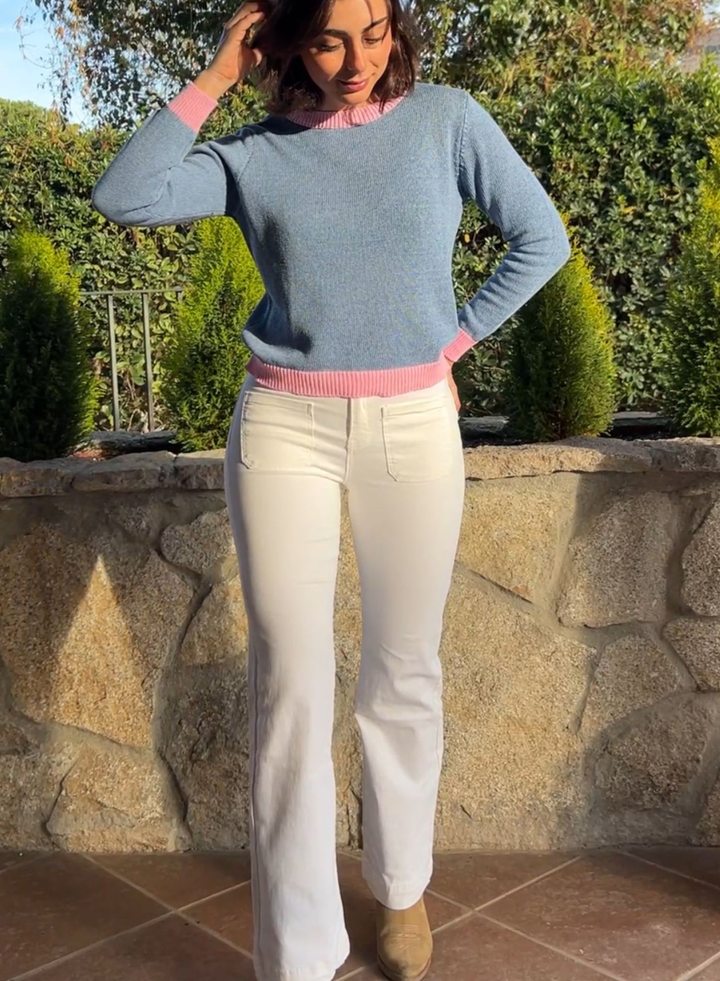 White stretch jeans