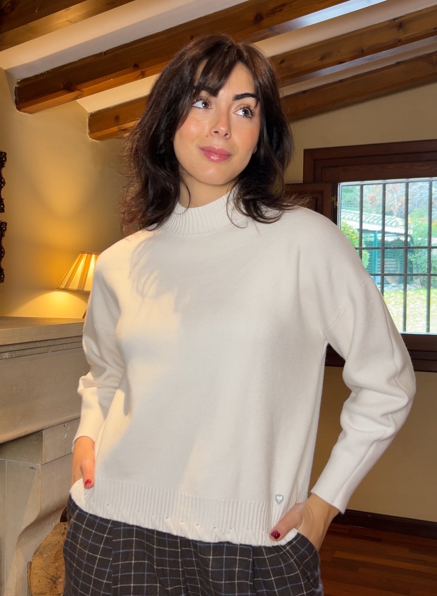 Maroon V-neck sweater