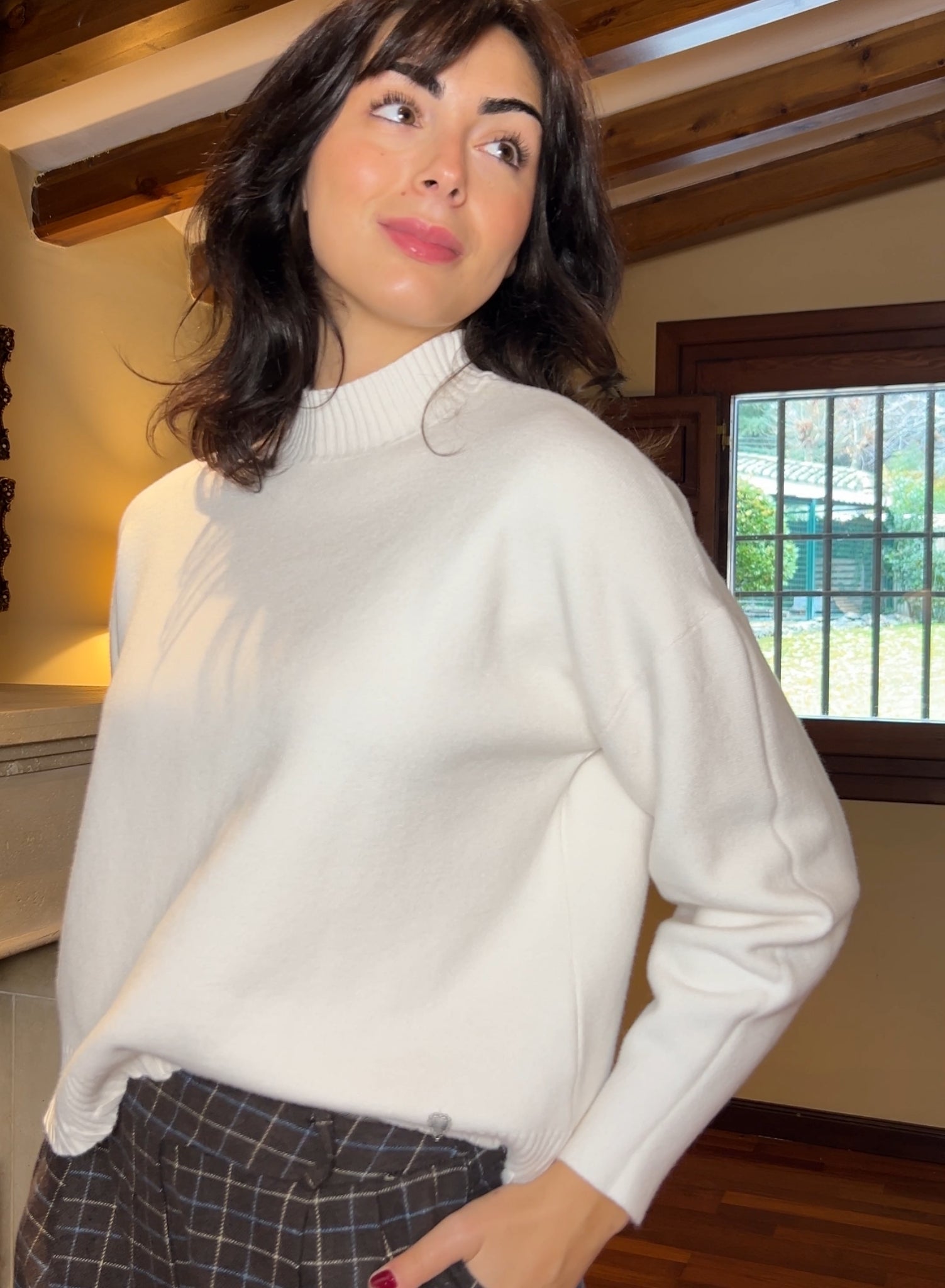 Maroon V-neck sweater