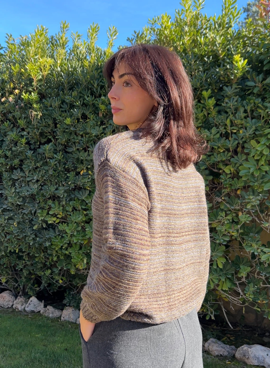 Jersey rayas gris verde