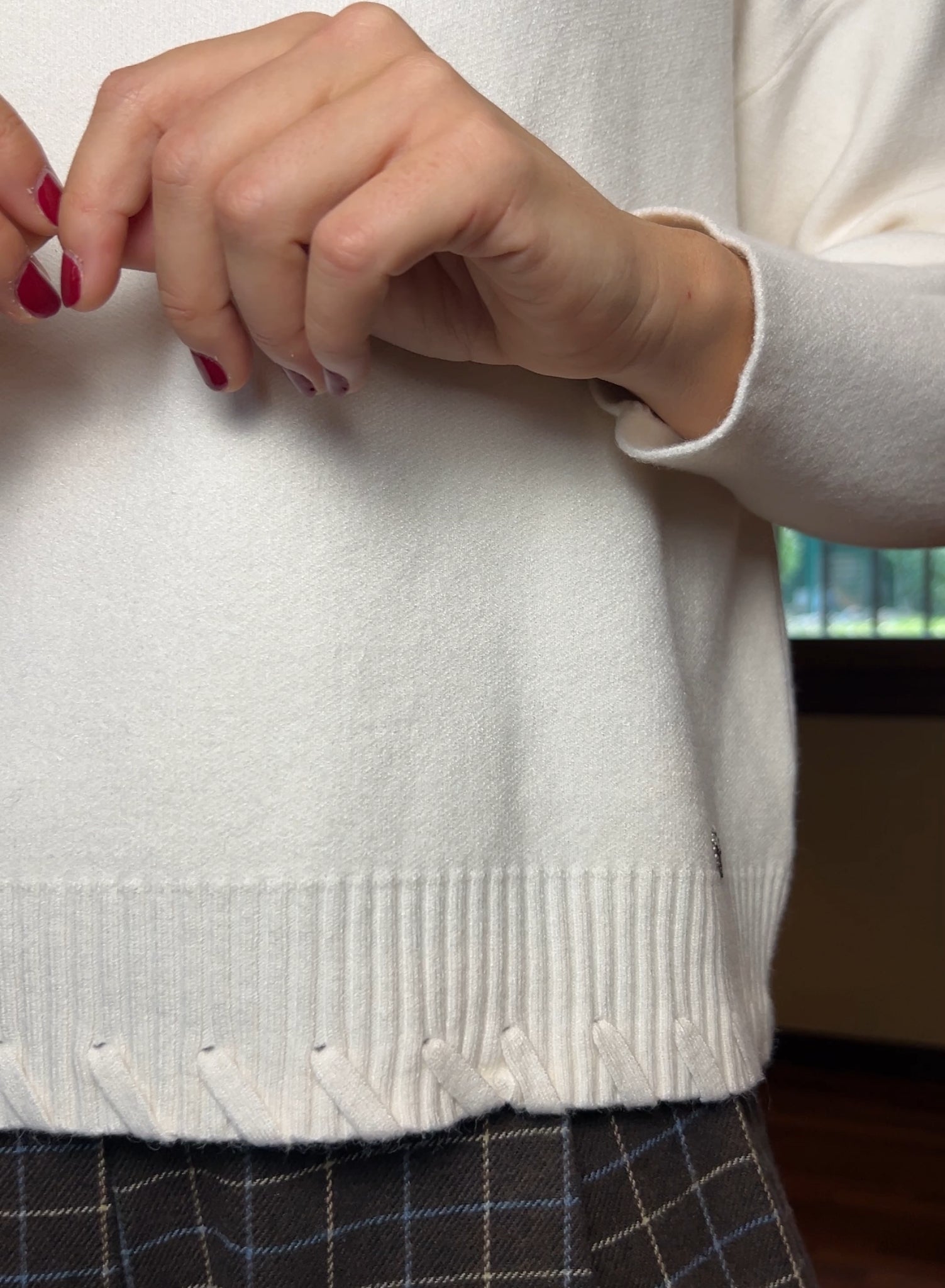 Maroon V-neck sweater