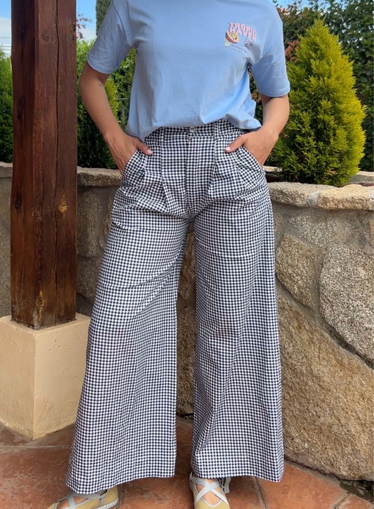 Pantalón vichy azul