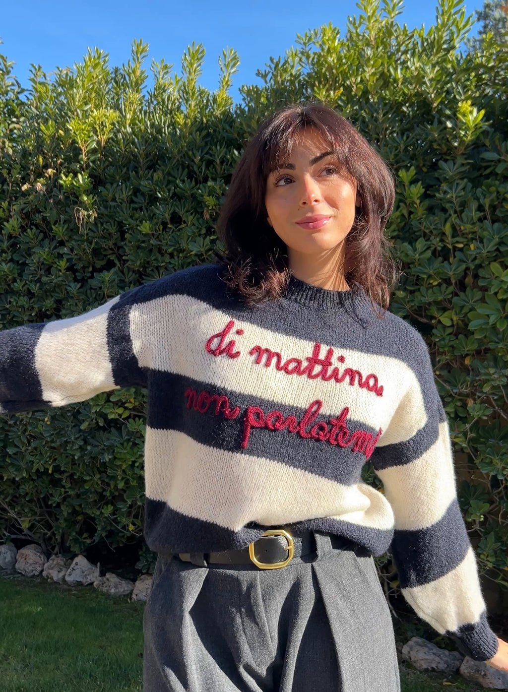 Maroon V-neck sweater