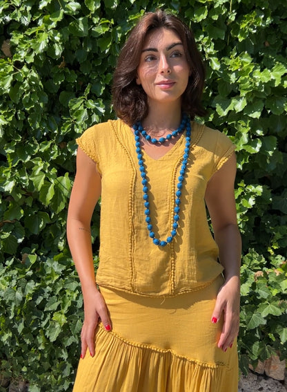 Collar seda azul