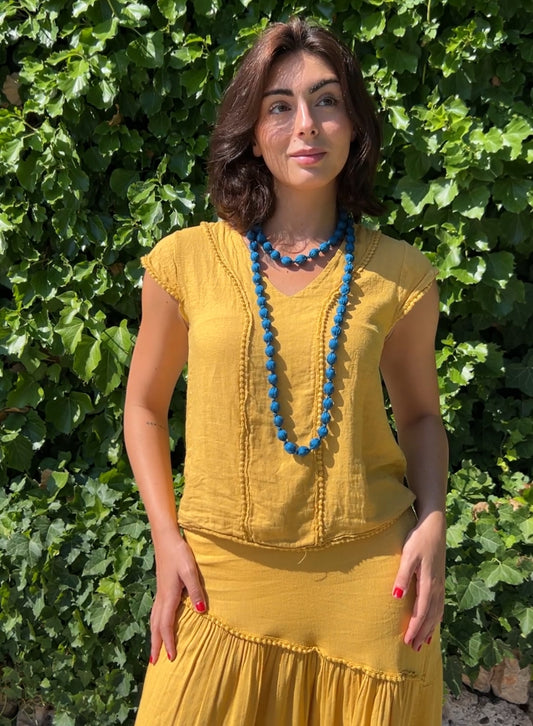 Collar seda azul