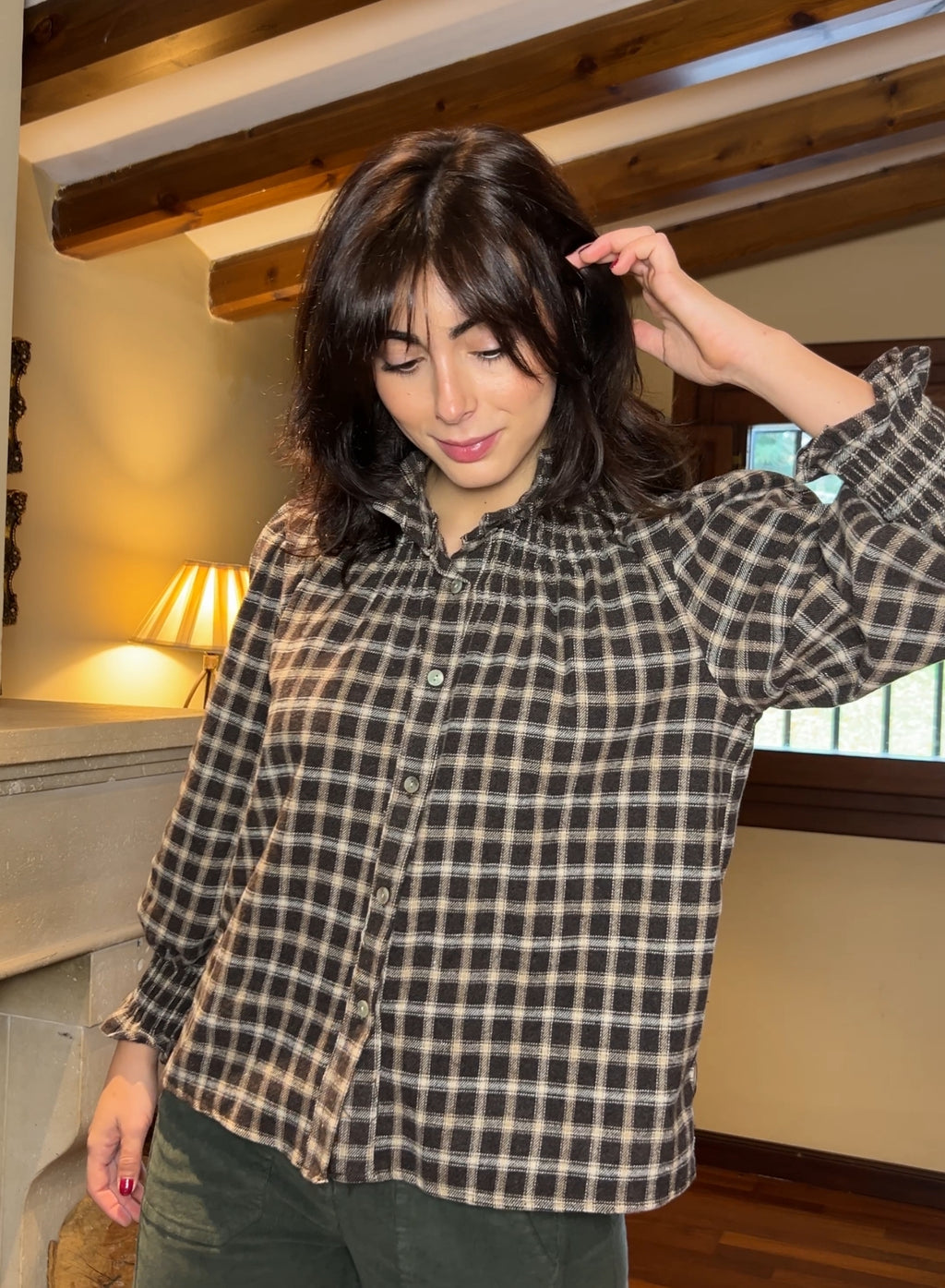 Maroon V-neck sweater