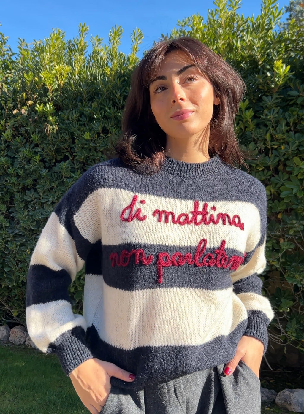 Maroon V-neck sweater