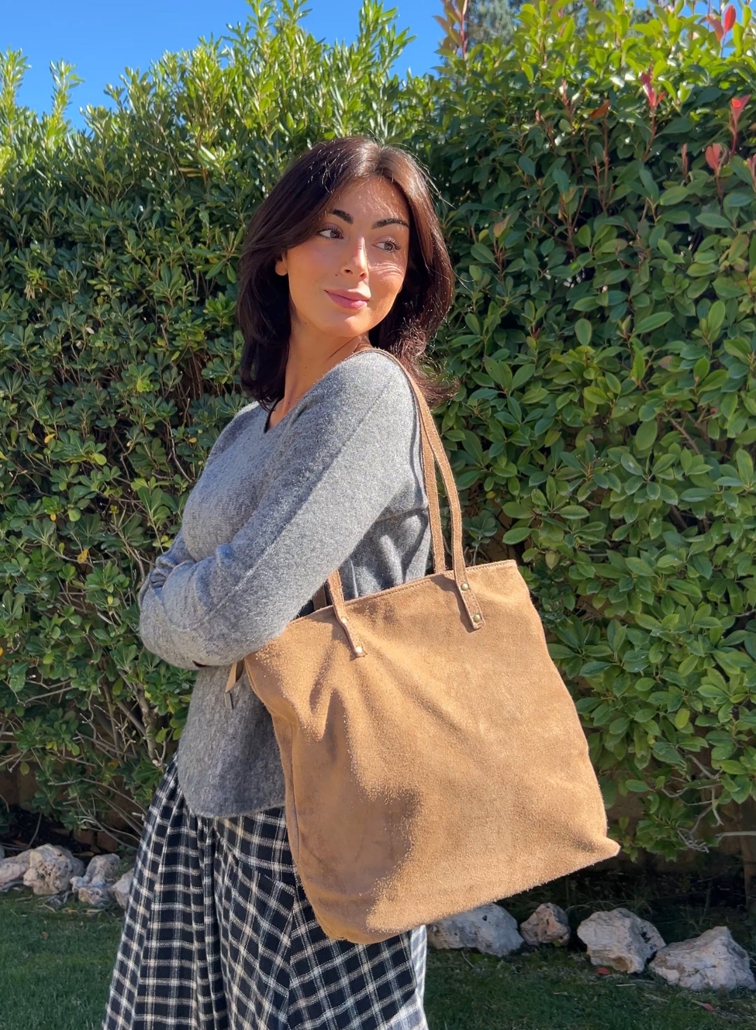 Bolso serraje camel