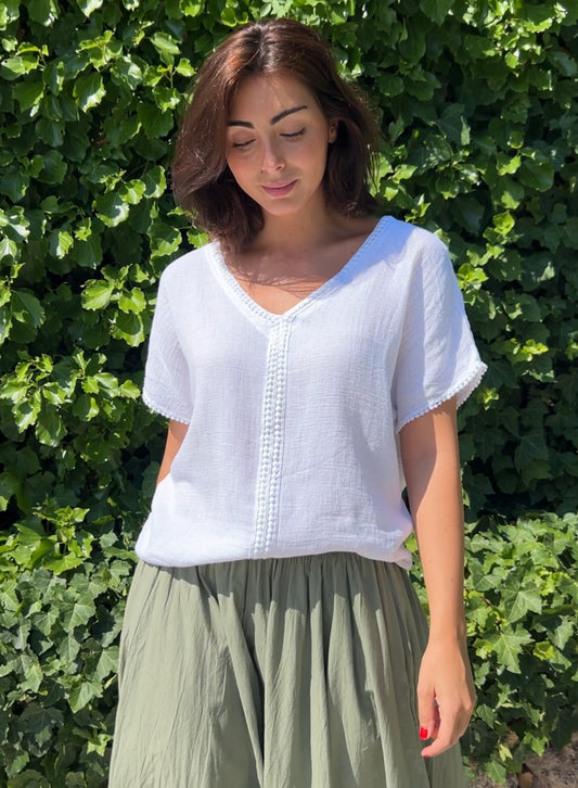 Blusa textura blanca