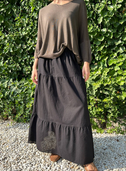 Falda larga negro