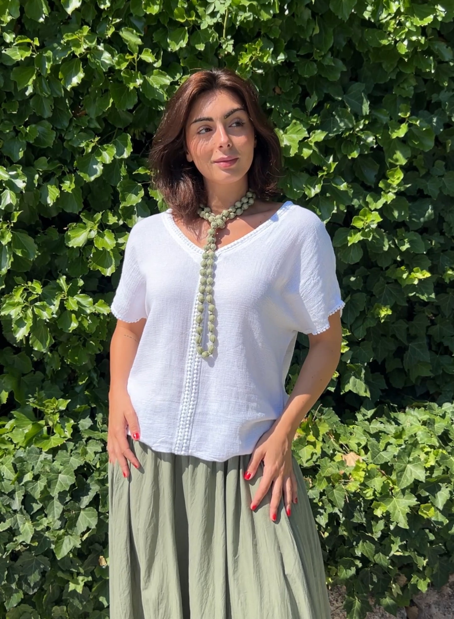 Blusa textura blanca