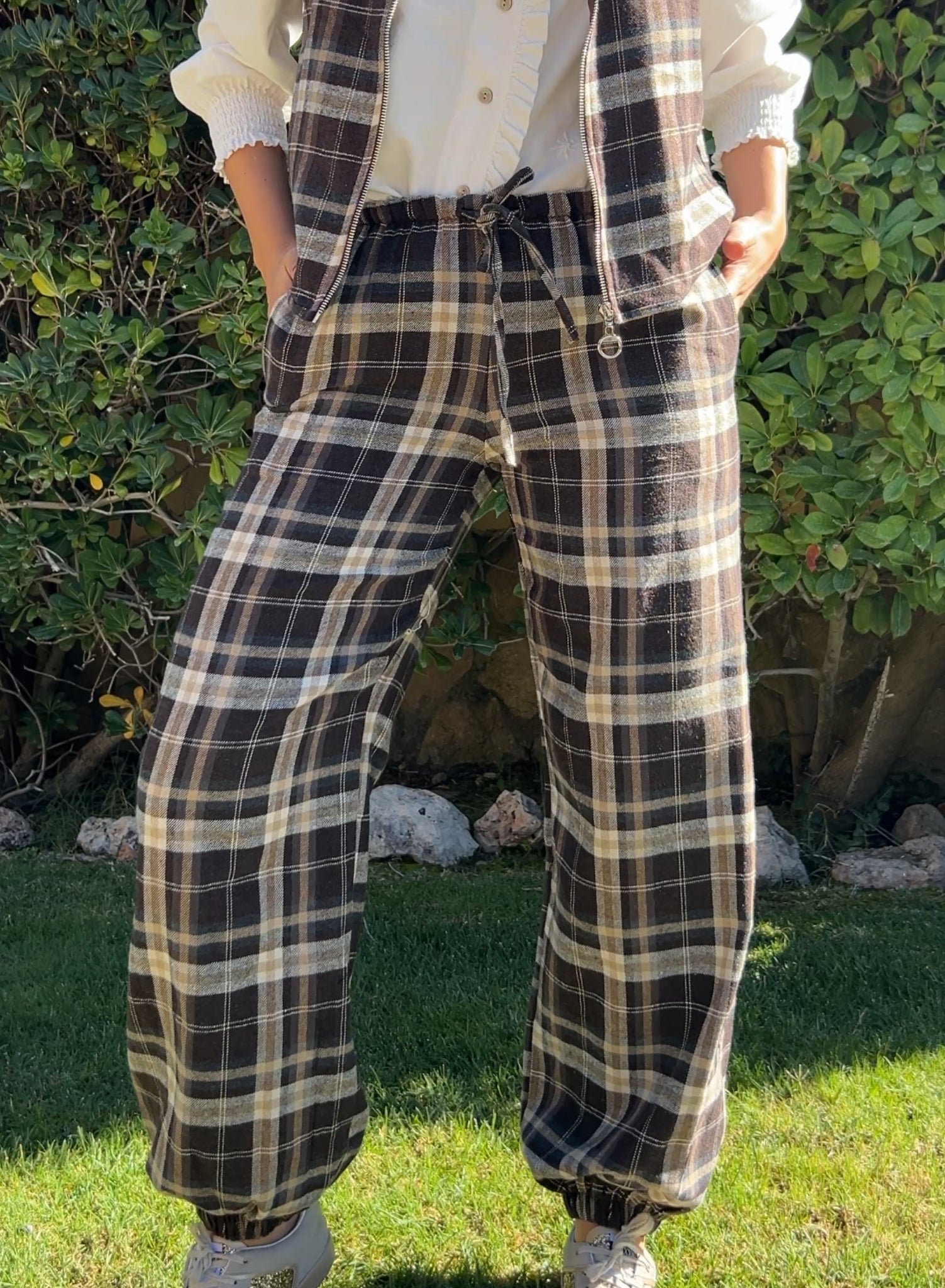 Bombacho cuadros marrón