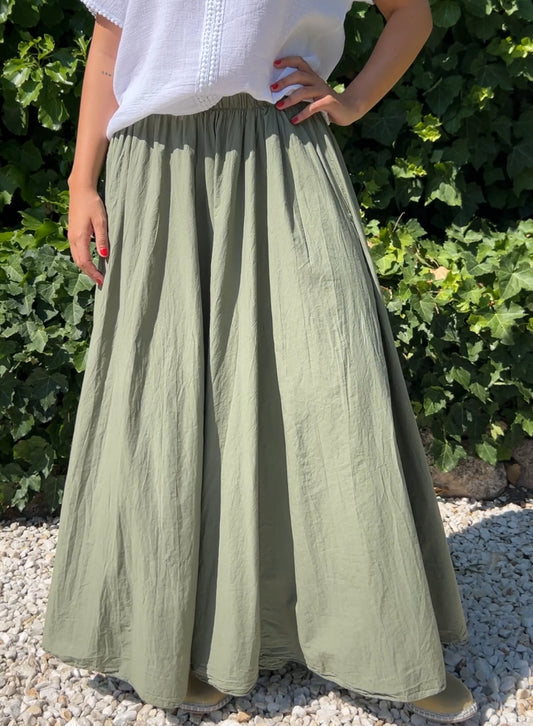Falda plisada verde