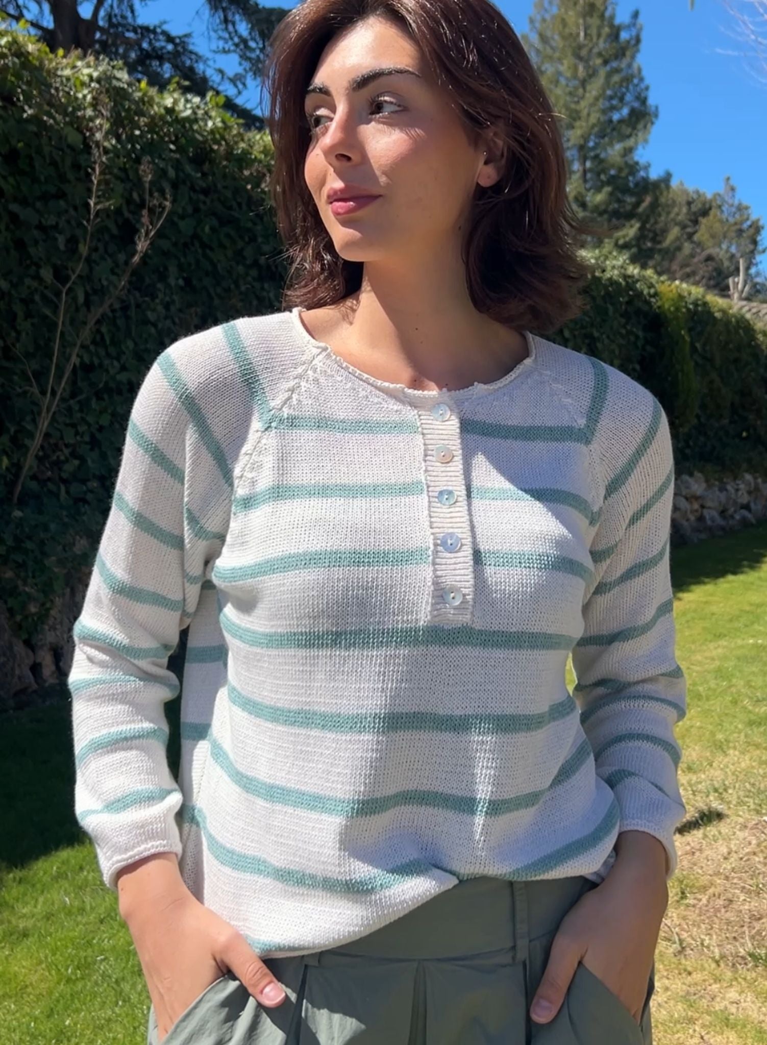 Jersey algodón botones
