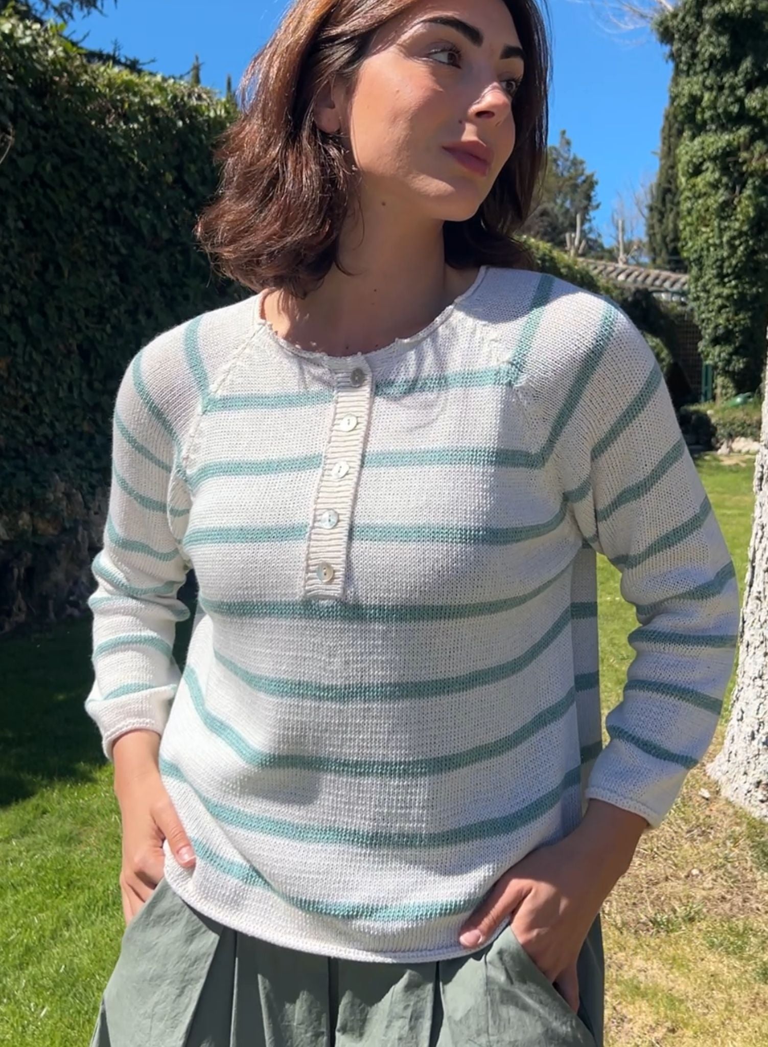 Jersey algodón botones