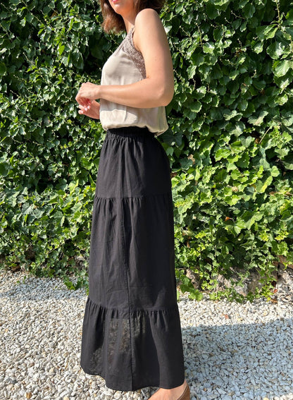 Falda larga negro