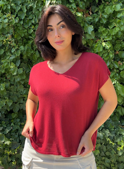 Jersey punto frío rojo