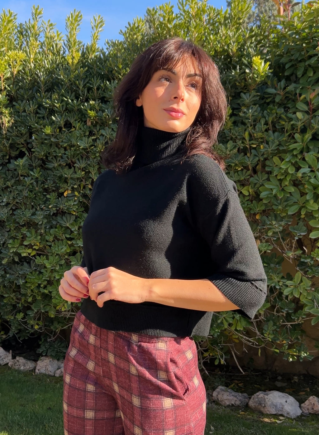 Jersey cuello alto negro