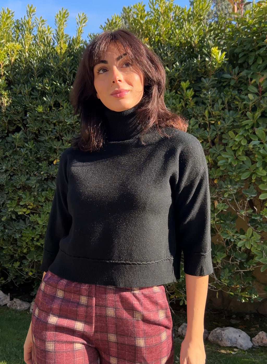 Jersey cuello alto negro